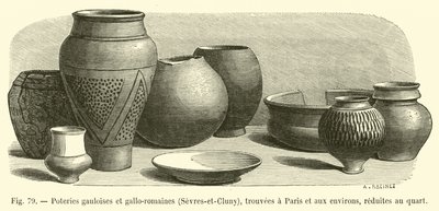 Gallialainen ja gallo-roomalainen keramiikka, Sevres-et-Cluny, löydetty Pariisista ja sen ympäristöstä, vähennetty neljäsosaan tekijältä French School