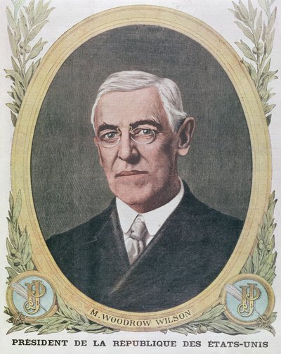 Presidentti Woodrow Wilson (1856-1924), kuva Le Petit Journalista 1917 tekijältä French School