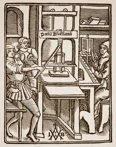 Paino, Hegesippuksen nimilehti, paina Jodocus Badius Ascensius, Pariisi, 1511 (seepiakuva) tekijältä French School