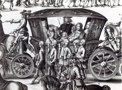 Nuoren kuninkaan Ludvig XIV:nnen kulkue lapsena Pariisin kaupungissa 18. elokuuta 1649, yksityiskohta tekijältä French School