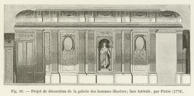 Sisustusprojekti maineikkaiden miesten galleriaan; sivukuva, Pietre, 1778 tekijältä French School