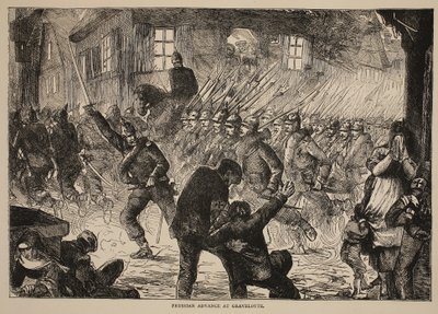 Preussin eteneminen Gravelottessa, esimerkki Cassellsin historiasta Ranskan ja Saksan välisestä sodasta, 1870-1871 tekijältä French School