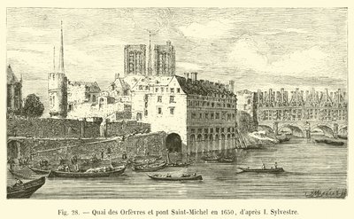 Quai des Orfevres ja Pont Saint-Michel vuonna 1650, I Sylvestren jälkeen tekijältä French School