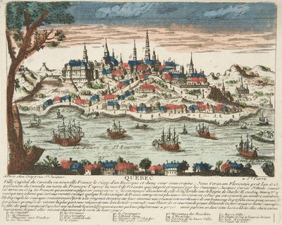 Quebec, pubi. C. 1650 (käsinvärinen kaiverrus) tekijältä French School