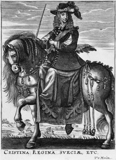 Ruotsin kuningatar Kristiina (1626-89) hevosen selässä tekijältä French School