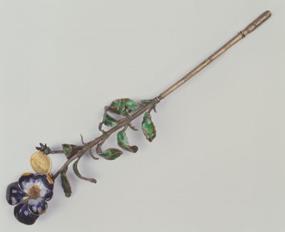 Sulkakynäpidike orvokkella, 1862 (hopea & emali) tekijältä French School