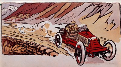 Kilpailu Pariisin ja Wienin välillä: Renault-auto teki nopeusennätyksen 15 tunnissa, 46 minuutissa ja 41 sekunnissa 1419 kilometrin matkalla. tekijältä French School