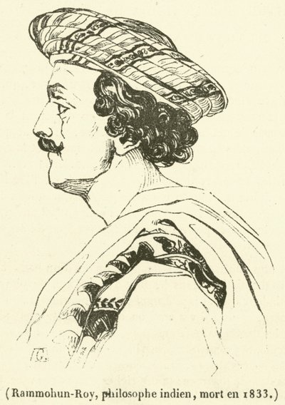 Rammohun-Roy, intialainen filosofi, kuoli vuonna 1833 (kaiverrus) tekijältä French School