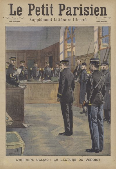 Charles Benjamin Ullmon maanpetosoikeudenkäynnin tuomion lukeminen (värilitho) tekijältä French School