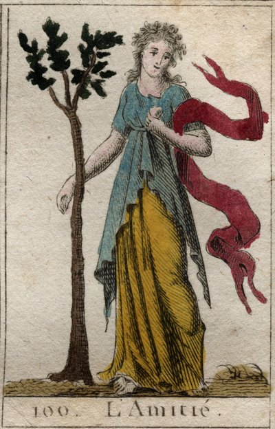 Ystävyyden esitys. Pierre Blanchardin "Nuoruuden mytologiasta" vuodelta 1803. tekijältä French School