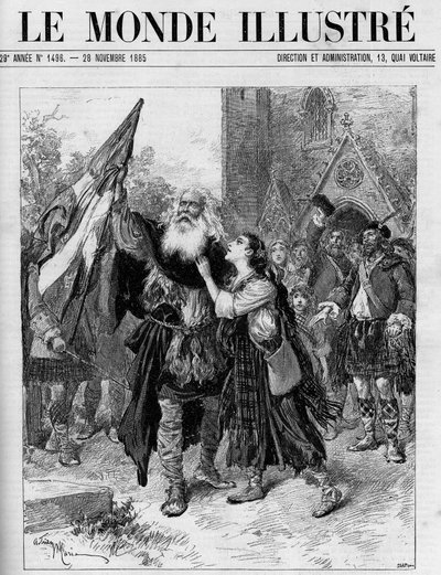 Draaman esitys viidessä näytöksessä Francois Coppeen (1842-1908) Les Jacobites -teatterissa Theatre de l