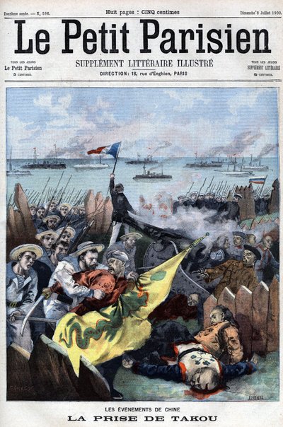 Revolt des Boxers (1898-1900): Liittoutuneet vangitsevat Takoun Kiinassa - Le Petit Parisienissa tekijältä French School