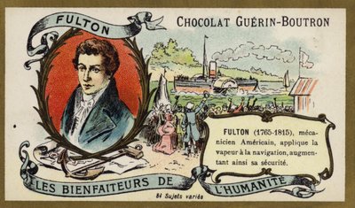 Robert Fulton, amerikkalainen insinööri ja keksijä (chromolitho) tekijältä French School