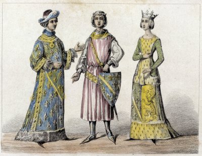 Robert Ranskalainen ja Beatrice Burgundialainen, hänen vaimonsa, Ranskan kuningas. tekijältä French School