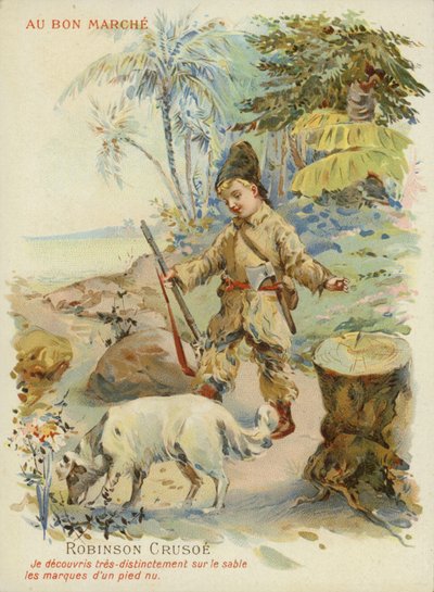 Robinson Crusoe koiran kanssa tekijältä French School