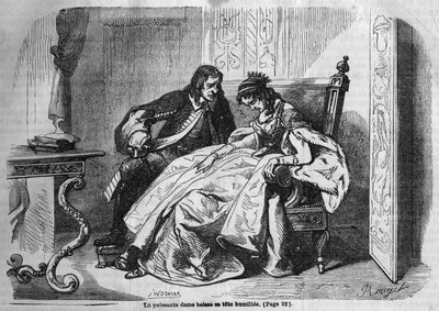 Roomalainen sarja: George Sandin (Aurore Dupin, Baronne Dudevant) "The Green Ladies" (1804-1876). Kaiverrus "" Les bons romances"" tekijältä French School