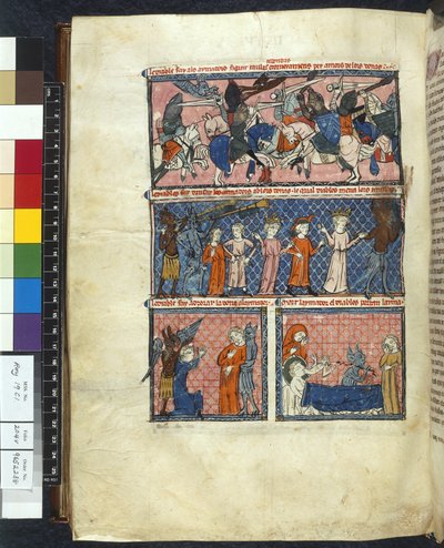 Royal 19 C. 1, f.204v Diabolic Temptations, kuvitus teoksesta "Le Breviari d