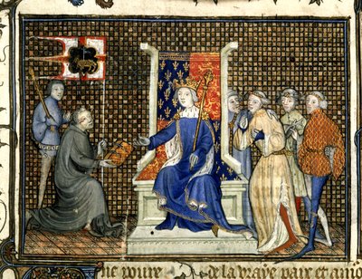 Royal 20 B. VI, f.2 Esitys Richard II:lle, Maizin 