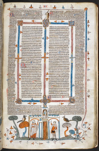 Royal MS 10 E IV, f.209r, The Painter and the Devil, Decretals of Gregory IX, kiiltävä Bernard of Parma ("Smithfield Decretals"), n. 1300-40 (vellum) tekijältä French School