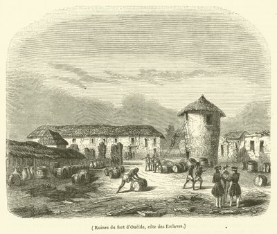 Oueidan linnoituksen rauniot, cote des Esclaves (kaiverrus) (kaiverrus) tekijältä French School
