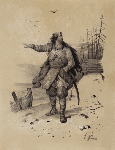 Rurik, Venäjän imperiumin perustaja, 862 (litho) tekijältä French School