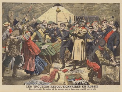 Venäjän poliisi hajottaa vallankumouksellisen kokouksen (värilitho) tekijältä French School