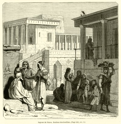 Simonin viisaus, israelilaisten onnellisuus (kaiverrus) tekijältä French School