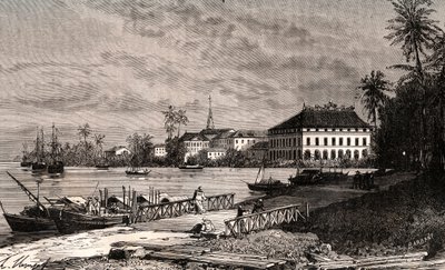 Saigon - Vietnam - Ho-Chi-Minh City (Ho Chi Minh City) - kaiverrus "La France illustree: maantiede, historia, tilastohallinto" V.-A. Maltaanruskea. 1884 tekijältä French School