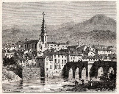 Saint-Antonin-Noble-Val (Saint Antonin Noble Val) - Languedoc-Roussillon-Midi-Pyrenee - kaiverrus "France illustree: maantiede, historia, tilastohallinto" V.A. Maltaanruskea. 1884 tekijältä French School