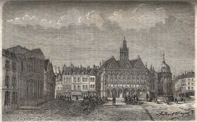 Saint Quentin (Saint-Quentin) Aisnen departementti - Victor Duruyn (1811-1894) kaiverrus kirjaan "Histoire de France" - 1882 tekijältä French School