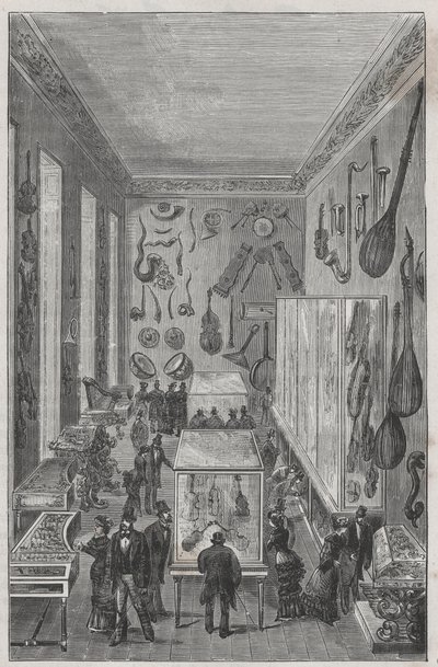 Pariisin kansalliskonservatorion musiikkimuseon sali - Alexis Clercin kaiverrus "Sciences à la range de tous - fysiikka ja suosittu kemia" - 1800-luvun loppu - Yksityinen kokoelma tekijältä French School