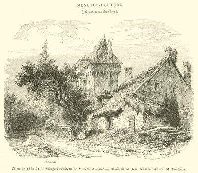 Olohuone 1850-51, Menetou-Couturen kylä ja linna (kaiverrus) tekijältä French School