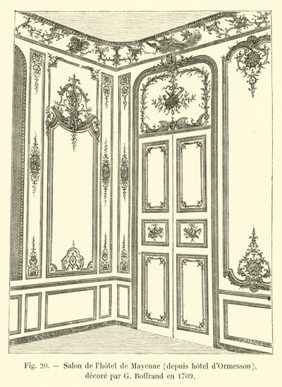 Hotel de Mayennen salonki Ormesson-hotellista, G Boffrandin sisustama vuonna 1709 tekijältä French School