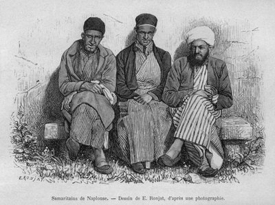 Nablusin samarialaiset Syyriasta tänään. Matkustaa Foinikiassa, Libanonissa ja Juudeassa. Louis Charles Emile Lortetin 1875-1880, 1884 (bw-kaiverrus) tekijältä French School