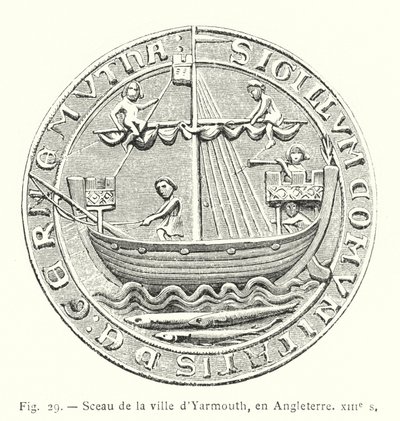 Yarmouthin kaupungin sinetti, Englanti, 1200-luku (kaiverrus) tekijältä French School