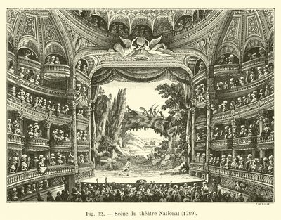 Scene du theatre National, 1789 tekijältä French School