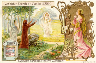 Kohtaus jumalallisesta komediasta, kirjoittanut Dante Alighieri (chromolitho) tekijältä French School