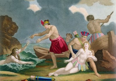 Kohtaus atsteekkien prinsessa Amazillyn ja hänen veljensä Telascon historiasta tekijältä French School