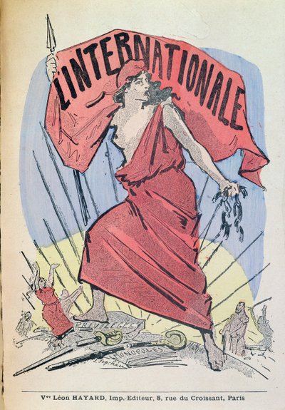 Nuotit kappaleelle LInternationale, n.1900 (värikaiverrus) tekijältä French School