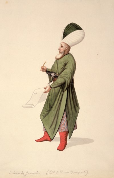 Kirjoittaja janitsaarien komentajille, ottomaanien aika, 1700-luvun kolmas neljännes (wc paperilla) tekijältä French School