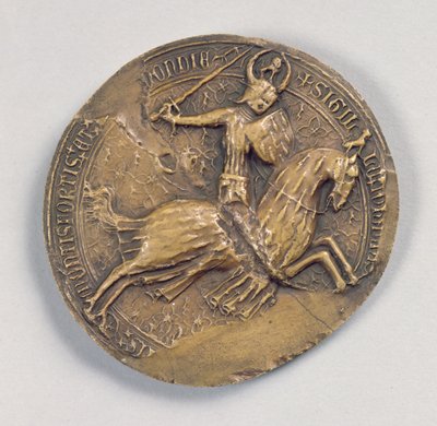 Jean IV Valliantin (1341-99) Bretagnen herttua sinetti (vaha) tekijältä French School