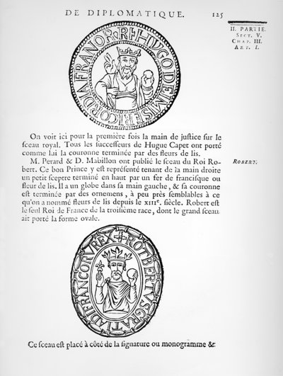 Hugues Capetin (n. 941–996) ja hurskaan Robert II:n (n. 970–1031) sinetit tekijältä French School