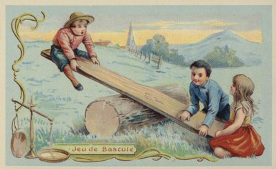 Kiikkua (chromolitho) tekijältä French School