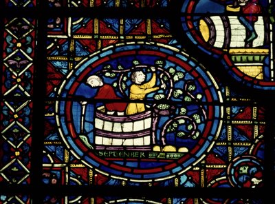 Syyskuu, Zodiac-ikkunasta, 1200-luku tekijältä French School