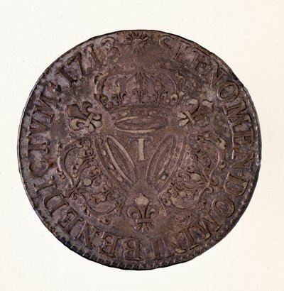 Hopea ranskalainen ecu (scude), kuningas Ludvig XIV:n hallituskausi (1643-1715) 1713 Halk. 4 cm Napoli, museo archeologico tekijältä French School
