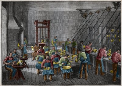Hopeapaja Ranskassa 1800-luvulla. Kaiverrus vuodelta 1885 kirjassa "Les arts et metiers illustres", kirjoittanut Adolphe BITARD. tekijältä French School
