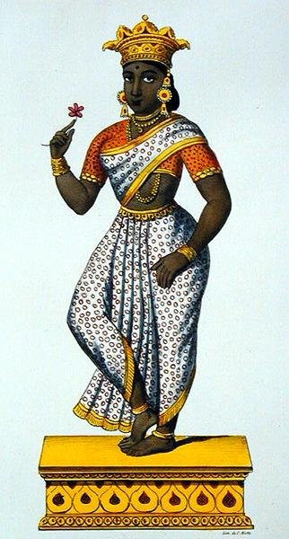Simaladevi, Yaman vaimo, kaiverrettu C. de Motte (1785-1836) (värilitra). tekijältä French School