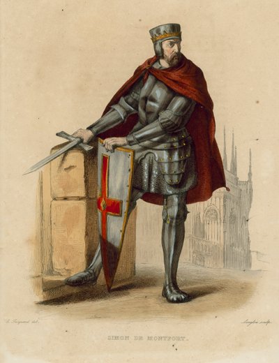 Simon de Montfort (värillinen kaiverrus) tekijältä French School