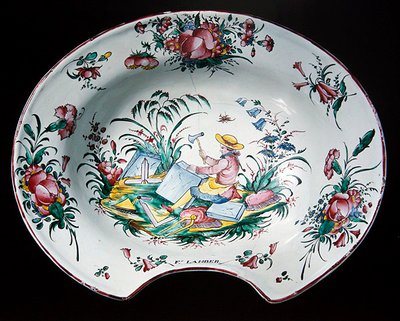 Sinceny-lautanen kivenhakkaajakoristeella, n. 1780 (polykromikeramiikka) tekijältä French School