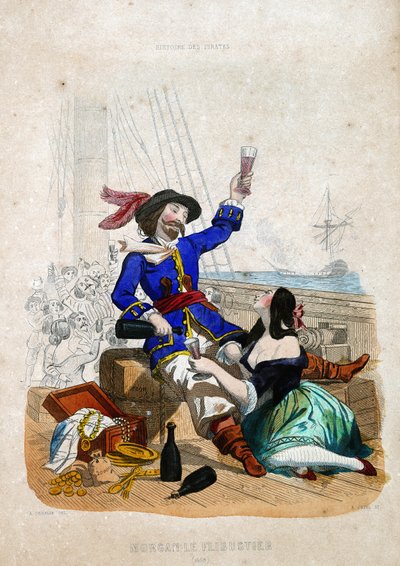 Sir Henry Morgan (1635-1688) (Morgan the flibustier): kotoisin Walesista P. Christianin teoksessa "History of the Pirates and Privateers of the Ocean and the Välimeren" tekijältä French School